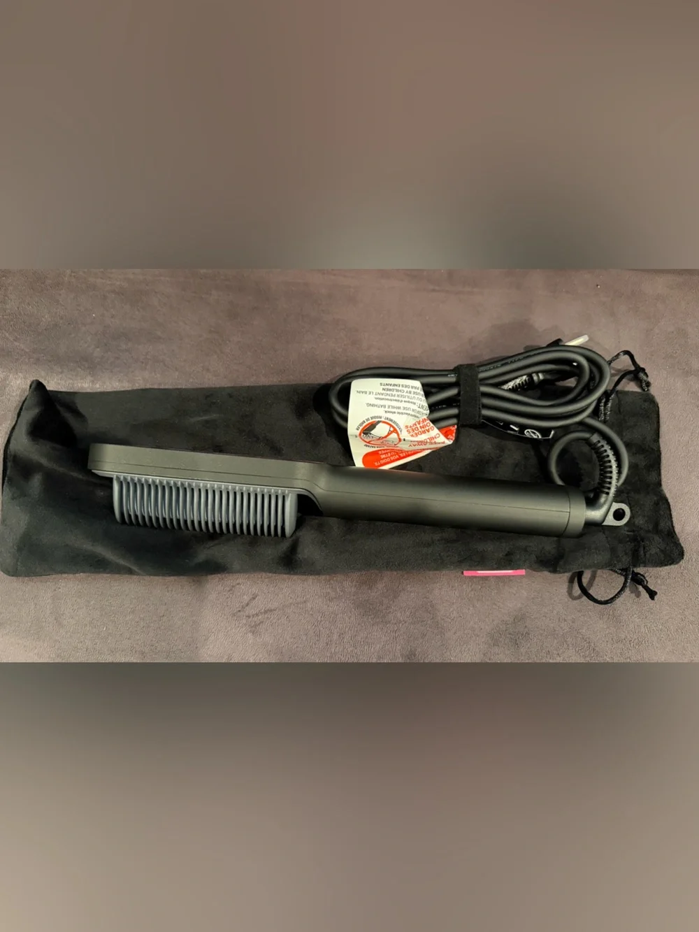 Brand New TYMO Hair Straightening Comb Black and Pink